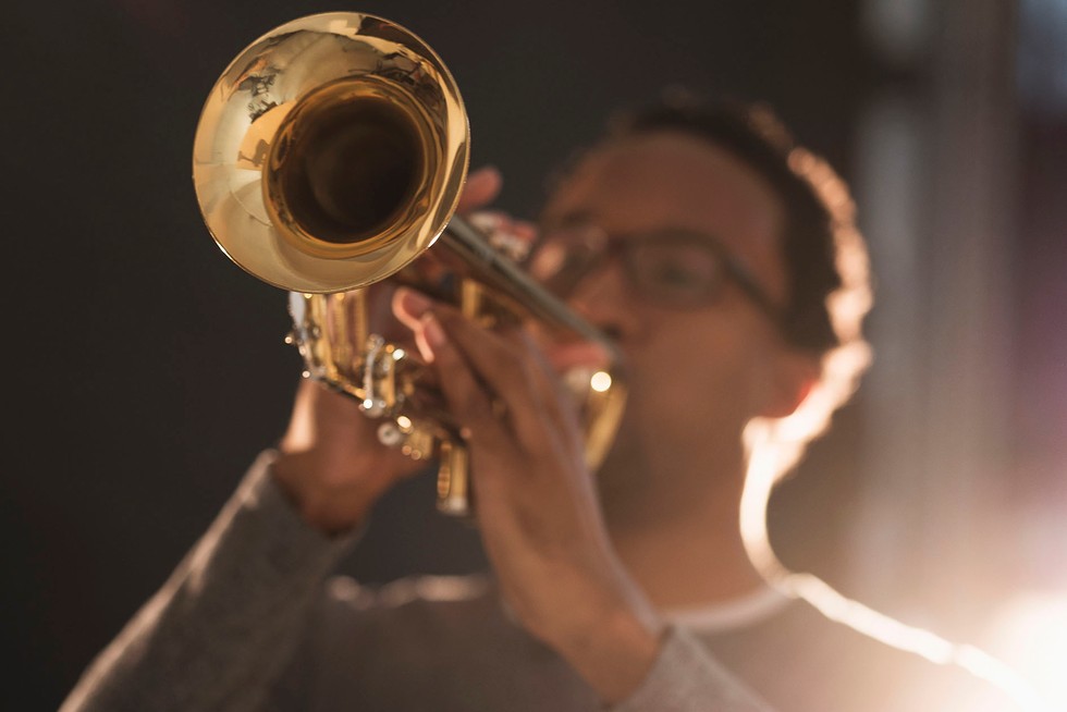 A man playing the trumpet